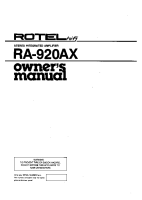 Rotel-RA-920AX - Owners manual 